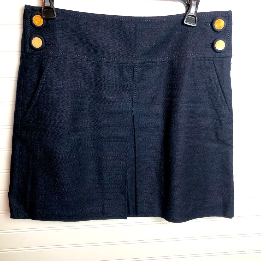 3 for $25  J. Crew Nautical Preppy Linen Blend Mini Skirt Sz 4